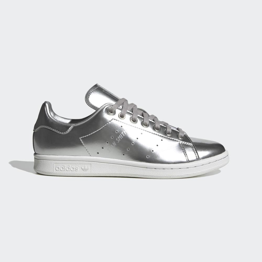 Adidas Women's Stan Smith Originals Shoes Silver Metal/White Ireland FW5477